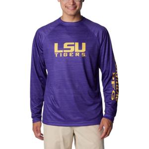 imageColumbia Mens Collegiate Terminal Tackle Heather Long Sleeve ShirtLsu  Vivid Purple Heather