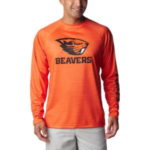 imageColumbia Mens Collegiate Terminal Tackle Heather Long Sleeve ShirtOsu  Tangy Orange Heather