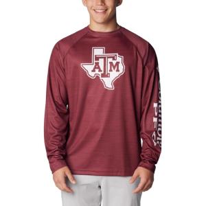 imageColumbia Mens Collegiate Terminal Tackle Heather Long Sleeve ShirtTam  Deep Maroon Heather