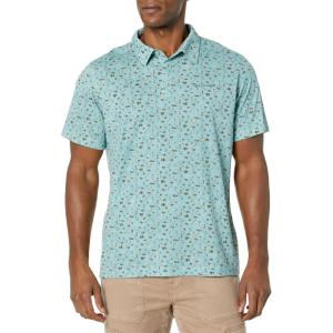 imageColumbia Mens Thistletown Hills PoloStone Blue  Makin Tracks Print