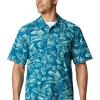 imageColumbia Mens Trollers Best Short Sleeve ShirtAegean Blue Freshwater Roots Print