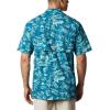 imageColumbia Mens Trollers Best Short Sleeve ShirtAegean Blue Freshwater Roots Print