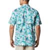 imageColumbia Mens Trollers Best Short Sleeve ShirtBright Aqua Polynesian Print