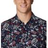 imageColumbia Mens Trollers Best Short Sleeve ShirtCollegiate Navy Americana Fishing Print