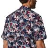imageColumbia Mens Trollers Best Short Sleeve ShirtCollegiate Navy Fireworks Fish Print