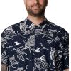 imageColumbia Mens Trollers Best Short Sleeve ShirtCollegiate Navy Mighty Marlins Print