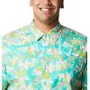 imageColumbia Mens Trollers Best Short Sleeve ShirtElectric Turquoise Festive Fishin Print