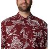 imageColumbia Mens Trollers Best Short Sleeve ShirtRed Jasper Mighty Marlins Print