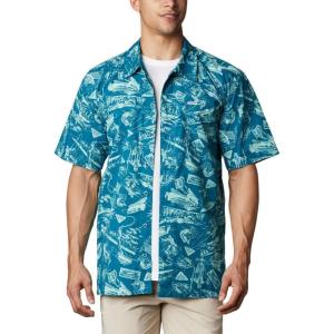 imageColumbia Mens Trollers Best Short Sleeve ShirtAegean Blue Freshwater Roots Print