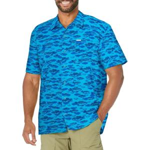 imageColumbia Mens Trollers Best Short Sleeve ShirtBlue Macaw Bigmouth Print
