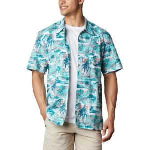imageColumbia Mens Trollers Best Short Sleeve ShirtBright Aqua Polynesian Print