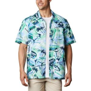 imageColumbia Mens Trollers Best Short Sleeve ShirtEmerald Green Offshore Archive Print