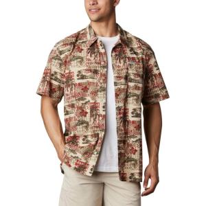 imageColumbia Mens Trollers Best Short Sleeve ShirtRed Spark Polynesian Print