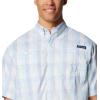 imageColumbia Mens Super Tamiami Long Sleeve ShirtAqua Haze All Over Gingham