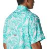 imageColumbia Mens Super Tamiami Long Sleeve ShirtElectric Turquoise Hawaiian Throwback Print