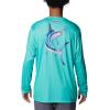 imageColumbia Mens Terminal Tackle PFG Carey Chen LsElectric TurquoiseMarlin