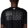 imageColumbia Mens PFG Fish Flag Tech Tee SsBlackGraphite Gradient