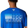imageColumbia Mens PFG Fish Flag Tech Tee SsBlue MacawCompass Blue Gradient