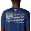 imageColumbia Mens PFG Fish Flag Tech Tee SsCarbonCypress Gradient