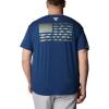 imageColumbia Mens PFG Fish Flag Tech Tee SsCarbonCypress Gradient