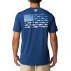 imageColumbia Mens PFG Fish Flag Tech Tee SsCarbonVivid Blue Gradient