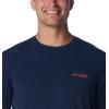 imageColumbia Mens PFG Fish Flag Tech Tee SsCollegiate NavySunset Red Gradient