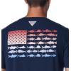 imageColumbia Mens PFG Fish Flag Tech Tee SsCollegiate NavySunset Red Gradient