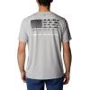 imageColumbia Mens PFG Fish Flag Tech Tee SsCool GreyBlack Gradient Graphic