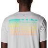 imageColumbia Mens PFG Fish Flag Tech Tee SsCool GreyElectric Turquoise Gradient