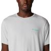 imageColumbia Mens PFG Fish Flag Tech Tee SsCool GreyElectric Turquoise Gradient
