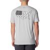 imageColumbia Mens PFG Fish Flag Tech Tee SsCool GreyStatetriot Usa Graphic