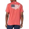 imageColumbia Mens PFG Fish Flag Tech Tee SsSunset RedStatetriot Usa Graphic