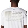 imageColumbia Mens PFG Fish Flag Tech Tee SsWhiteBlue Macaw Gradient