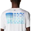 imageColumbia Mens PFG Fish Flag Tech Tee SsWhiteCool Grey Gradient