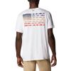 imageColumbia Mens PFG Fish Flag Tech Tee SsWhiteRed Spark Gradient