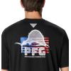 imageColumbia Mens PFG Sail Tower Tech Tee Short SleeveBlackFlag Jumper Salt Graphic