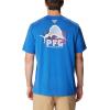 imageColumbia Mens PFG Sail Tower Tech Tee Short SleeveVivid BlueFlag Jumper Salt Graphic