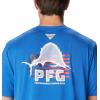 imageColumbia Mens PFG Sail Tower Tech Tee Short SleeveVivid BlueFlag Jumper Salt Graphic