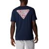imageColumbia Mens PFG Triangle Fill Tech Tee Short SleeveCollegiate NavyRed Spark Kona