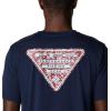 imageColumbia Mens PFG Triangle Fill Tech Tee Short SleeveCollegiate NavyRed Spark Kona