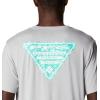imageColumbia Mens PFG Triangle Fill Tech Tee Short SleeveCool GreyElectric Turquoise Kona