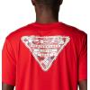 imageColumbia Mens PFG Triangle Fill Tech Tee Short SleeveRed SparkWhite Fireworks