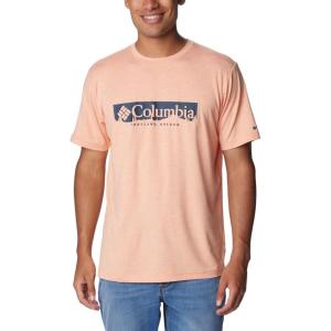 imageColumbia Mens Kwick Hike Graphic Short Sleeve TeeApricot FizzCsc Box Treeline