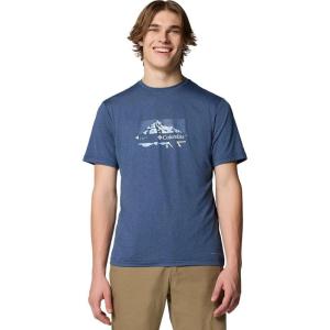 imageColumbia Mens Kwick Hike Graphic Short Sleeve TeeCollegiate Navy HeatherPeak Direction