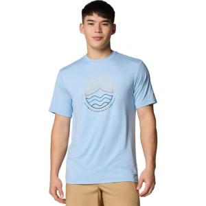 imageColumbia Mens Kwick Hike Graphic Short Sleeve TeeRipple Blue HeatherPeaked Lifestyle
