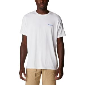 imageColumbia Mens PFG Fish Flag Tech Tee SsWhiteCool Grey Gradient