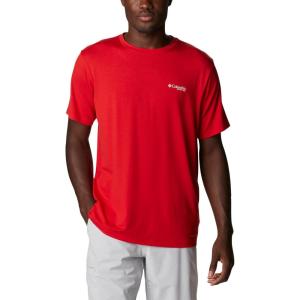 imageColumbia Mens PFG Triangle Fill Tech Tee Short SleeveRed SparkWhite Fireworks