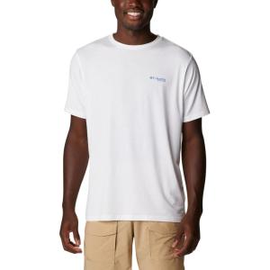 imageColumbia Mens PFG Triangle Fill Tech Tee Short SleeveWhiteBlue Macaw Kona