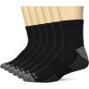 imageColumbia Mens 12 Cushion Quarter Arch Support Poly Blend Socks 6 PackBlackColumbia Grey