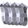 imageColumbia Mens 12 Cushion Quarter Arch Support Poly Blend Socks 6 PackGreyWhite